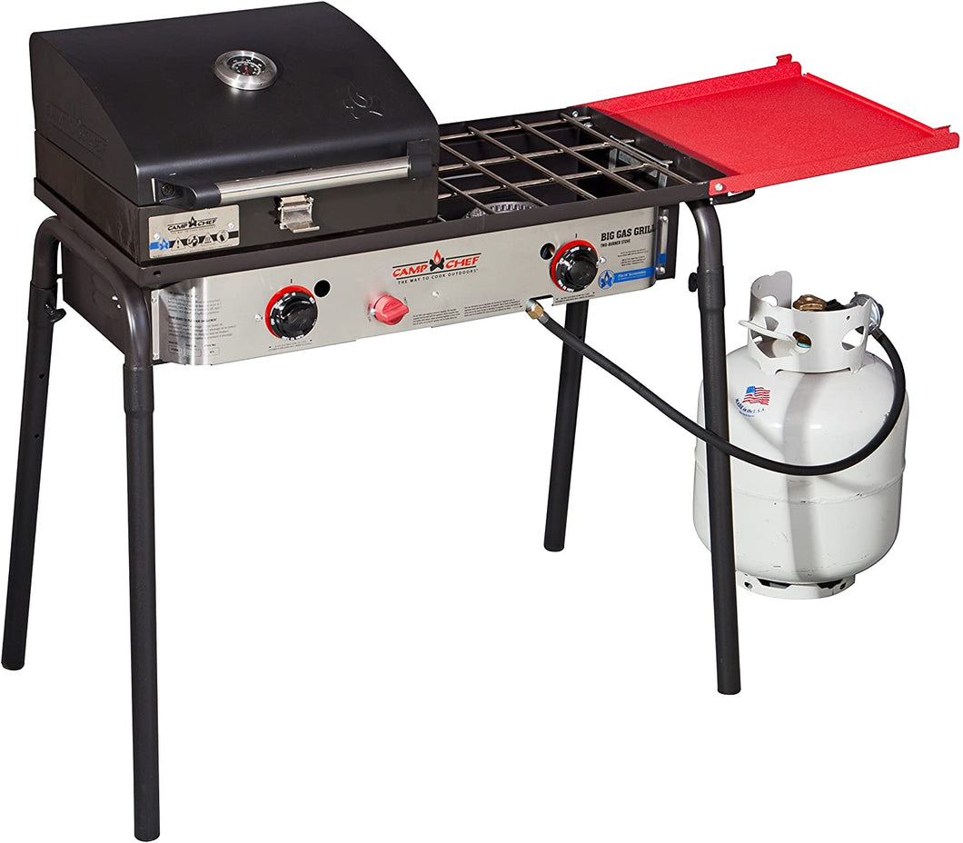 Camp Chef Big Gas Grill 2X (SPG60B) Two Burner Stove with Included BBQ Box (BB30L) - SPG60B