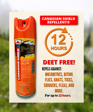 Load image into Gallery viewer, Canadian shield Repellent pumpCANADIAN SHIELD MOSQUITO &amp; INSECT REPELLENT | UP TO 8 HOURS OF PROTECTION| FORMULATED FOR CAMPING, HUNTING, FISHING, FAMILY FUN, AND MORE! | 30% DEET | LIQUID PUMP (100ML) - CSL04

